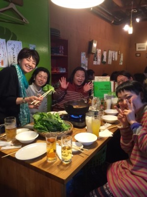 ずーっと笑顔が絶えない食卓 野菜鍋がおいしかった。